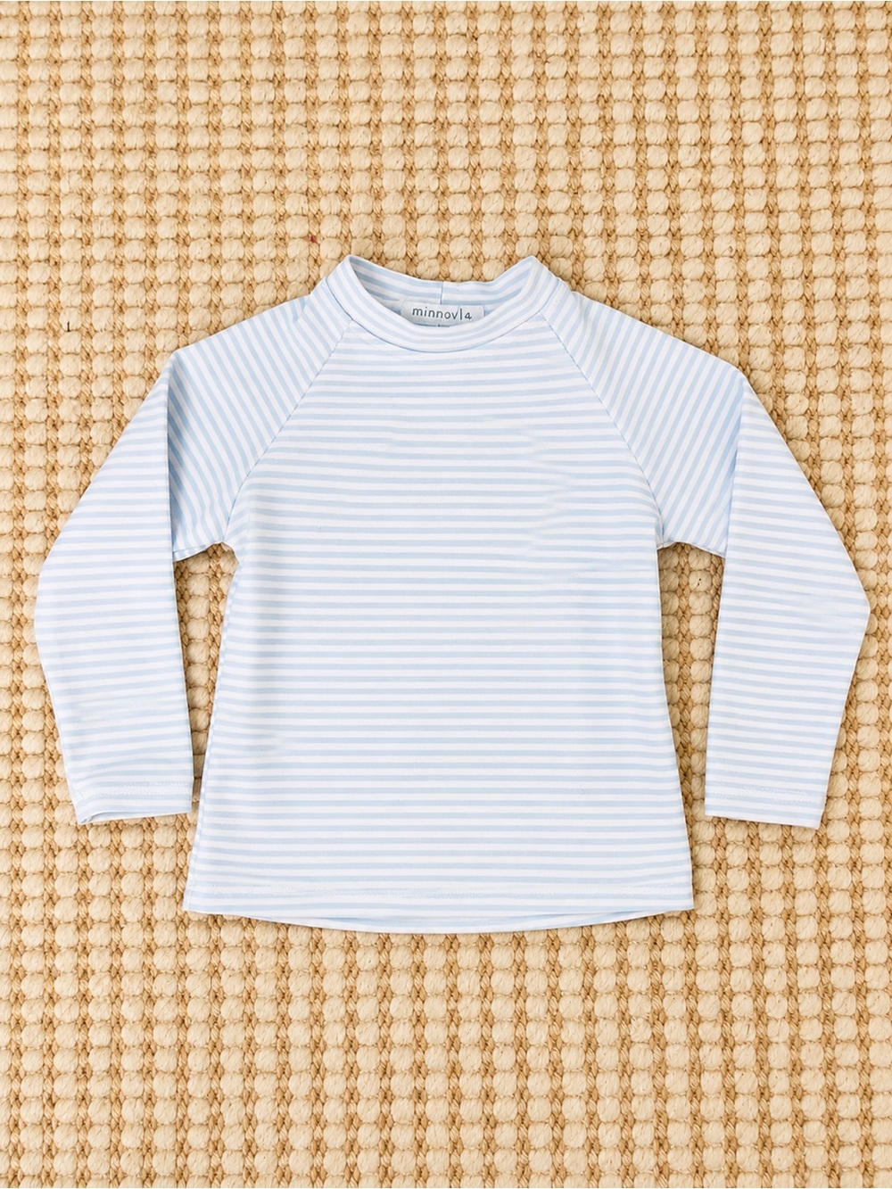 Minnow Blue & White Stripe Rash Guard Swim Top | Size 1 | Made in California